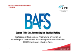 Course Title: Cost Accounting for Decision Making