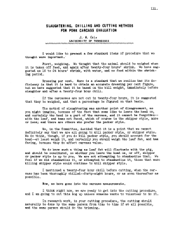 slaughtering, chilling and cutting methods for pork carcass evaluation