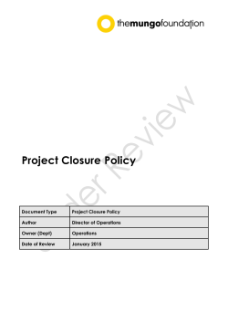 Project Closure Policy