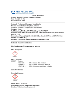 Safety Data Sheet Product No. 19545 Sodium Phosphate, Dibasic