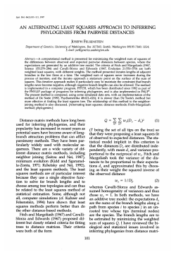 an alternating least squares approach to inferring phylogenies from