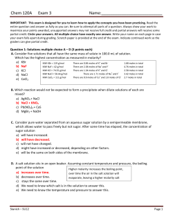 Chem 120A Exam 3 Name:
