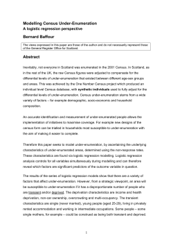 Modelling Census Under-Enumeration: A logistical regression