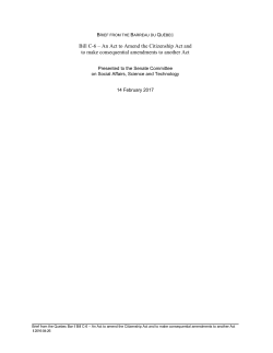 Bill C-6 &ndash; An Act to Amend the Citizenship Act