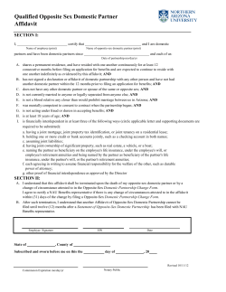 Qualified Opposite Sex Domestic Partner Affidavit