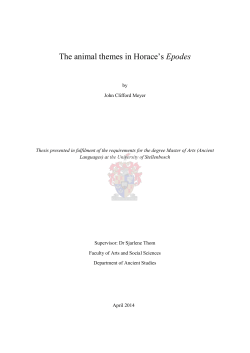 The animal themes in Horace`s Epodes