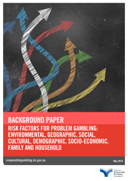 Risk factors for problem gambling - Victorian Responsible Gambling