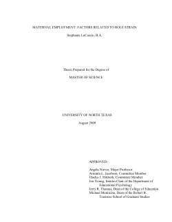 Maternal employment: Factors related to role strain.