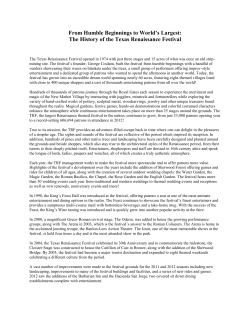 The History of the Texas Renaissance Festival