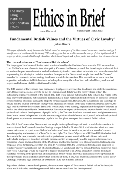 Fundamental British Values and the Virtues of Civic Loyalty