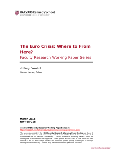 The Euro Crisis: Where to From Here?
