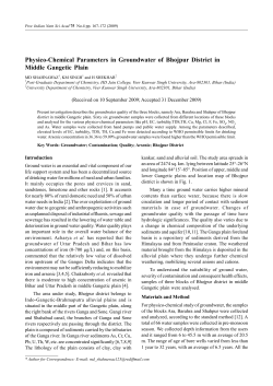 Physico-Chemical Parameters in Groundwater of Bhojpur District in