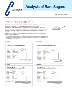 Analysis of Rare Sugars