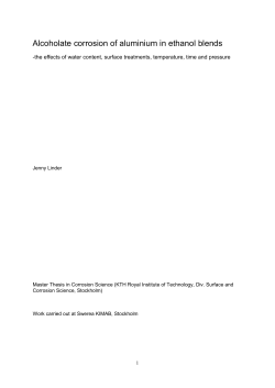 Alcoholate corrosion of aluminium in ethanol blends