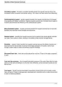 Benefits of Water Exercise Continued