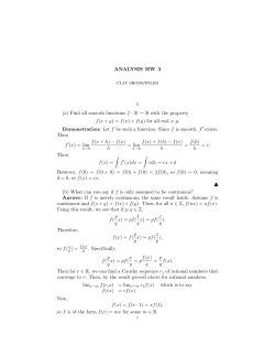 ANALYSIS HW 3 1 (a) Find all smooth functions f : R &rarr; R with the