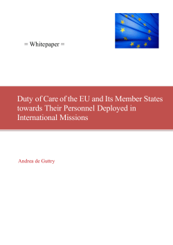 Duty of Care of the EU and Its Member States towards Their