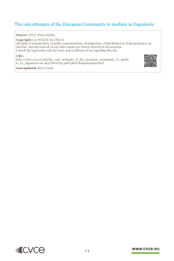 The vain attempts of the European Community to mediate in