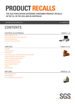 PRODUCT RECALLS 0610 March02