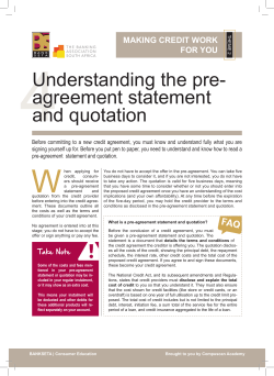 Understanding the pre- agreement statement and quotation