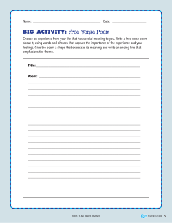 Big Activity: Free Verse Poem