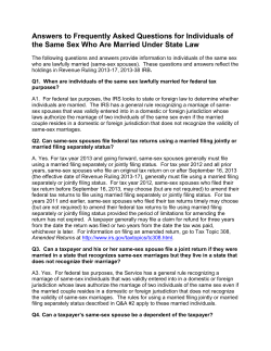 Answers to Frequently Asked Questions for Individuals of the Same