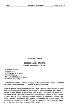 AMARATUNGA v. SIRIMAL AND OTHERS (JANA