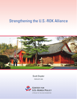 Strengthening the US-ROK Alliance