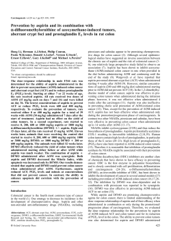 Prevention by aspirin and its combination with &alpha;