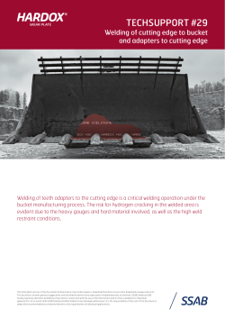 Hardox - Welding of cutting edge to bucket and adapters to