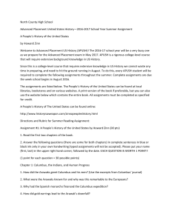 AP US History Summer Assignment 2016