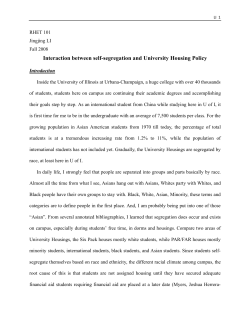 Interaction between self-segregation and University