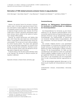 Derivation of TAN related ammonia emission factors in pig production