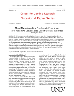 How Neoliberal Values Shape Lottery Debates in Nevada