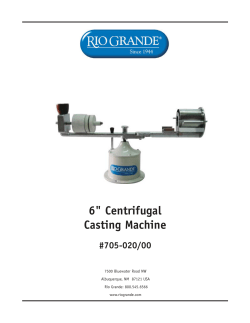 6" Centrifugal Casting Machine