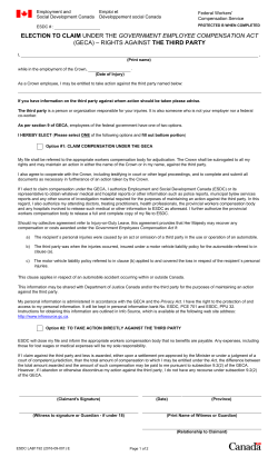 Election to Claim Under the Government Employees Compensation