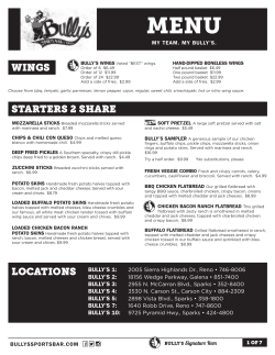 STARTERS 2 SHARE - Bully`s Sports Bar and Grill