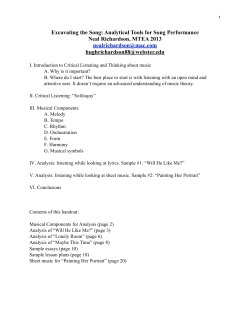 Conference Handout - Excavating the Song