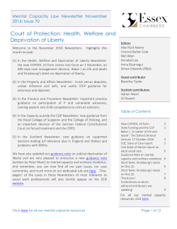 the Health, Welfare and Deprivation of Liberty Newsletter.