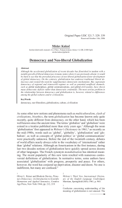 Democracy and Neo-liberal Globalization