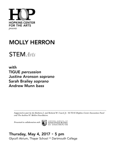 program notes - Hopkins Center for the Arts