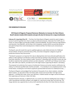 FOR IMMEDIATE RELEASE NYS Board of Regents