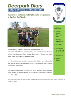 Deerpark Diary - Carlow Golf Club