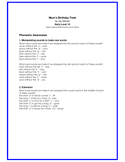 Mum`s Birthday Treat Phonemic Awareness