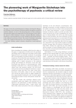 The pioneering work of Marguerite Séchehaye into the