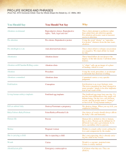 pro-life words and phrases