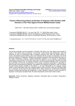 Factors influencing primary production of - Archimer