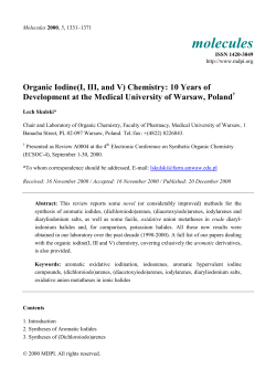 Organic Iodine (I, III, and V) Chemistry