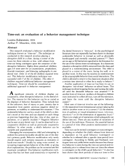 Time-out: an evaluation of a behavior management technique