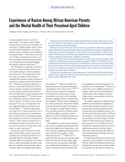Experiences of Racism Among African American Parents and the